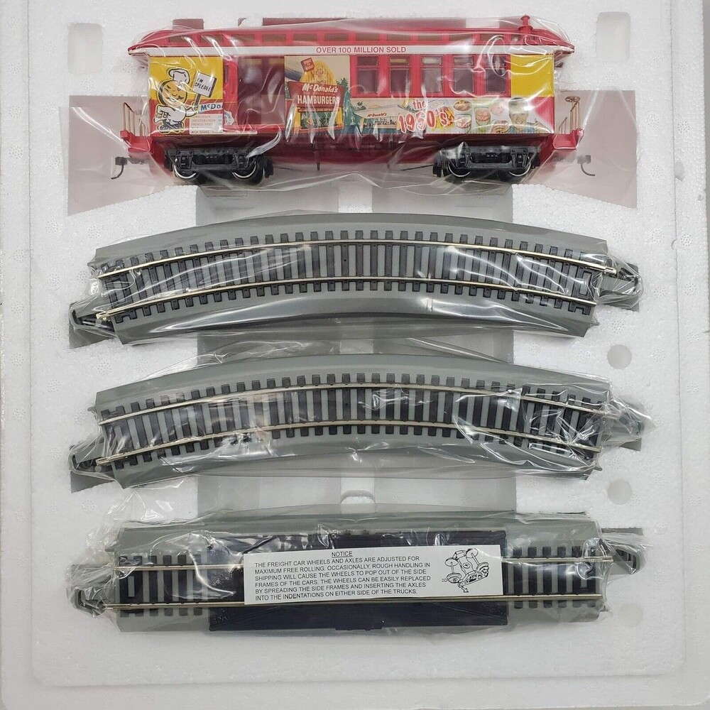 Bachmann Hawthorne-50th Anniversary McDonald's #2-Box Car+Tracks-1950's-No CoA